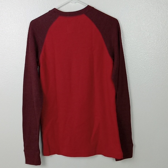 St Johns Bay Pullover Men's Small Tonal Red Thermal Long Sleeve Soft Top - Picture 8 of 8